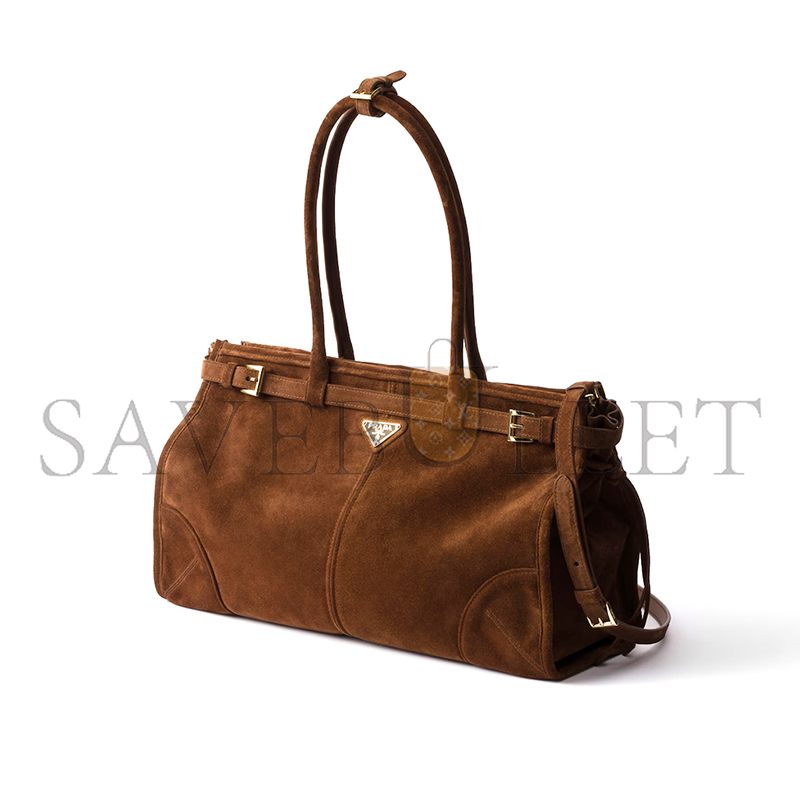 PRADA BONNIE LARGE SUEDE HANDBAG 1BA433 (38*24*12cm) PRADA BONNIE LARGE SUEDE HANDBAG 1BA433 (38*24*12cm)